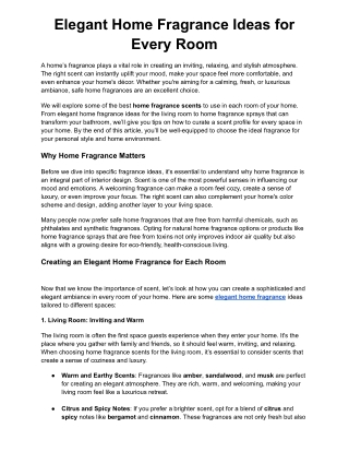 Elegant Home Fragrance Ideas for Every Room