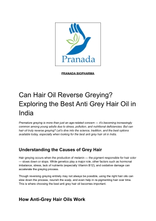 Can Hair Oil Reverse Greying_ Exploring the Best Anti Grey Hair Oil in India