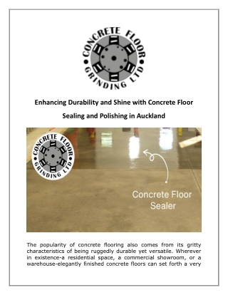 Enhancing Durability and Shine with Concrete Floor Sealing and Polishing in Auckland