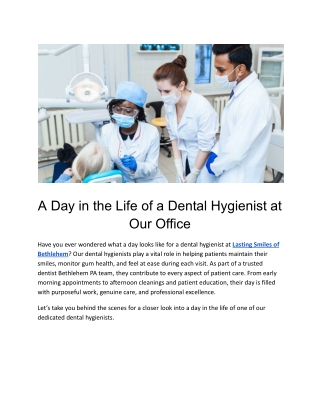 A Day in the Life of a Dental Hygienist at Our Office