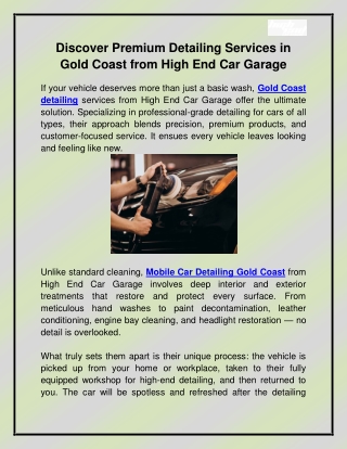 Gold coast detailing