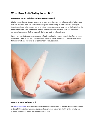 What Does Anti-Chafing Lotion Do