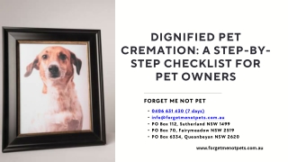 Dignified Pet Cremation A Step-by-Step Checklist for Pet Owners