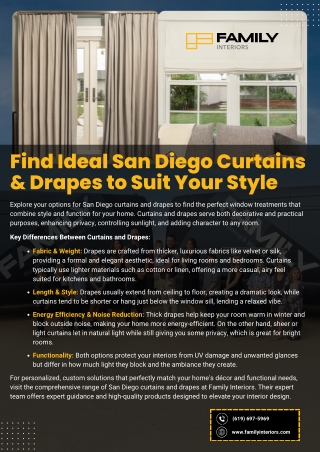 Find Ideal San Diego Curtains & Drapes to Suit Your Style