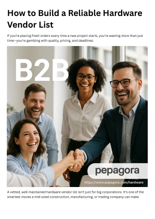 How to Build a Reliable Hardware Vendor List