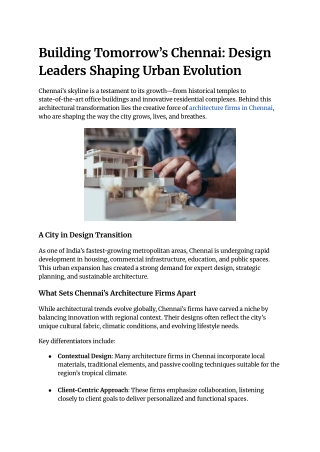 Architecture firms in Chennai