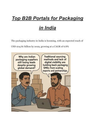 Top B2B Portals for Packaging in India