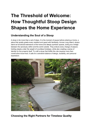 stoop construction..