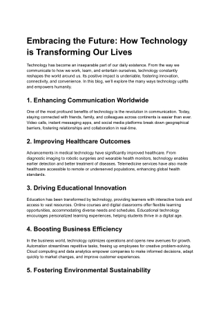 Embracing the Future_ How Technology is Transforming Our Lives