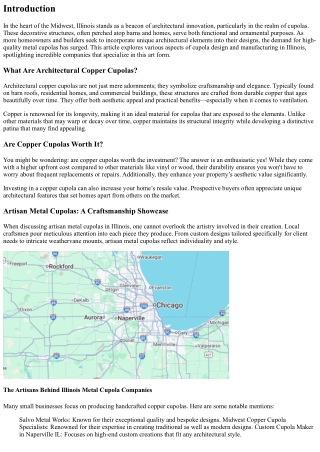 Midwest Marvels': Spotlight on Illinois Metal Cupola Companies