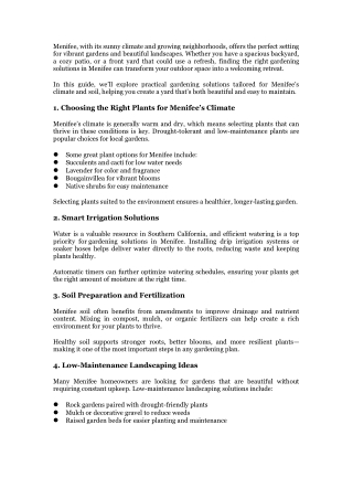 Best Gardening Solutions in Menifee for a Beautiful Outdoor Space