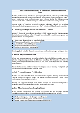 Best Gardening Solutions in Menifee for a Beautiful Outdoor Space