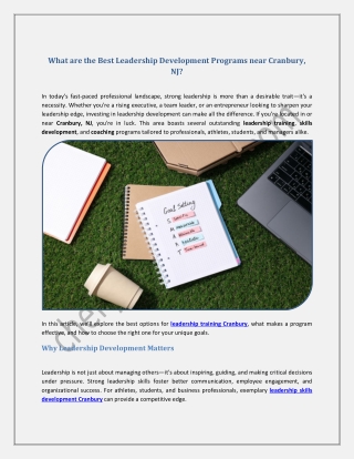 What are the Best Leadership Development Programs Near Cranbury, NJ