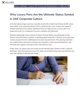 Why Luxury Pens Are the Ultimate Status Symbol in UAE Corporate Culture - Google Docs