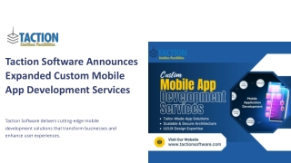 Taction Software Announces Expanded Custom Mobile App Development Services