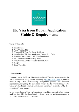 UK Visa from Dubai Application Guide & Requirements