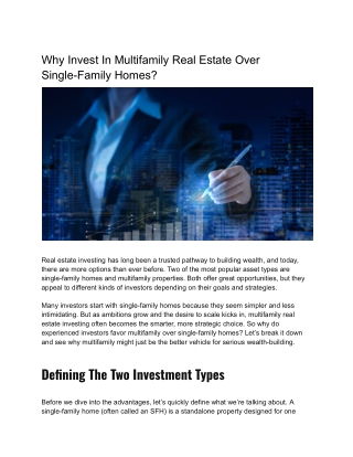 Invest In Multifamily Real Estate
