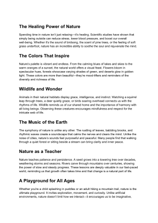 The Healing Power of Nature