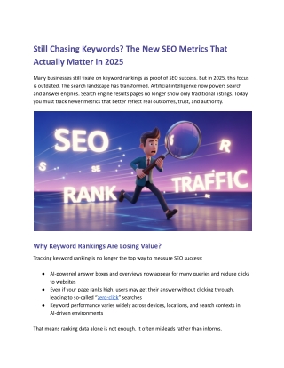 Still Chasing Keywords? Discover the SEO Metrics That Matter in 2025