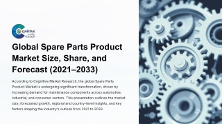 Spare Parts Product Market Size, Share and Forcast