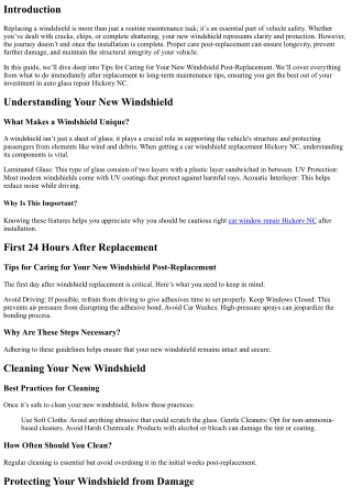 Tips for Caring for Your New Windshield Post-Replacement