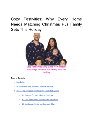 Cozy Festivities: Why Every Home Needs Matching Christmas PJs Family Sets This H