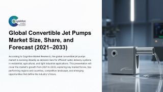 Convertible Jet Pumps Market Size, Share and Forcast