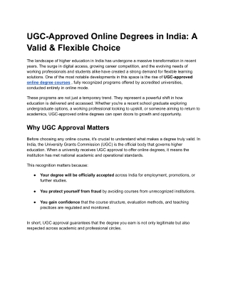 UGC-Approved Online Degrees in India_ A Valid & Flexible Choice