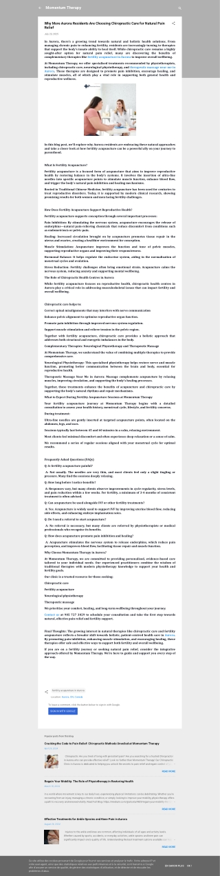 Fertility acupuncture in Aurora