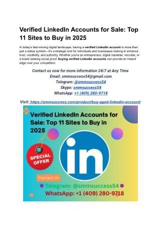 Verified LinkedIn Accounts for Sale_ Top 11 Sites to Buy in 2025