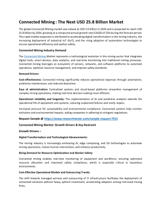 Connected Mining Market Size & Growth Trends, 2034