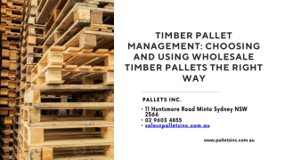 Timber Pallet Management Choosing and Using Wholesale Timber Pallets the Right Way1