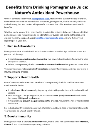 _Benefits from Drinking Pomegranate Juice Nature’s Antioxidant Powerhouse