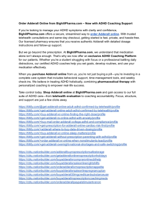 Order Adderall Online from BighillPharma.com – Now with ADHD Coaching Support