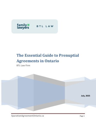The Essential Guide to Prenuptial Agreements in Ontario