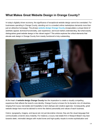 What Makes Great Website Design in Orange County