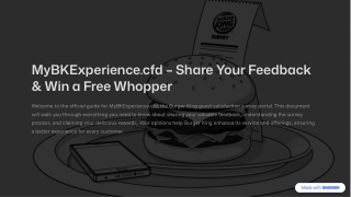MyBKExperience.cfd – Complete the Burger King® Survey & Win a Free Whopper