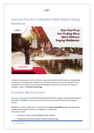 How Pool Pros Are Finding More Work Without Paying Middlemen