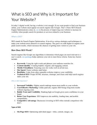 What is SEO and Why is it Important for Your Website