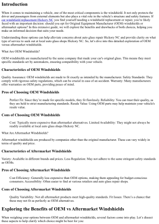 Exploring the Benefits of OEM vs Aftermarket Windshields