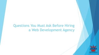 Questions You Must Ask Before Hiring a Web Development Agency