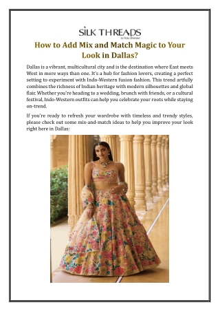 How to Add Mix and Match Magic to Your Look in Dallas?