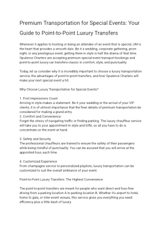 Premium Transportation for Special Events_ Your Guide to Point-to-Point Luxury Transfers