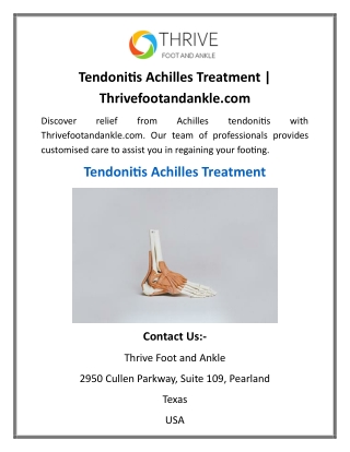 Tendonitis Achilles Treatment