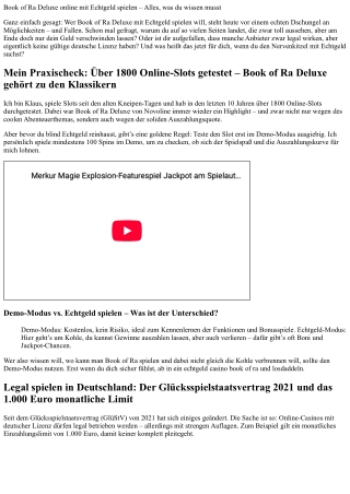 Book of Ra Deluxe online mit Echtgeld spielen – So geht’s richtig!