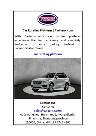 Car Rotating Platform Carturnx.com