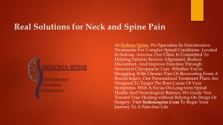 Real Solutions for Neck and Spine Pain