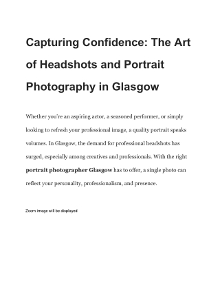 Capturing Confidence_ The Art of Headshots and Portrait Photography in Glasgow
