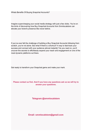 Whats Benefits Of Buying Snapchat Accounts_ smmlocalstore