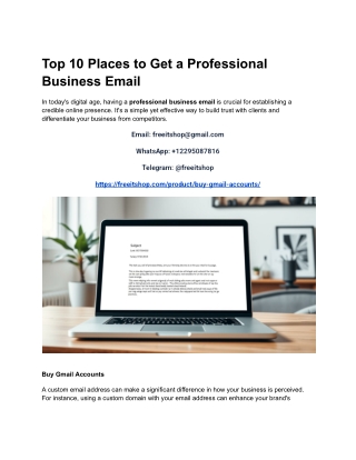 Top 10 Places to Get a Professional Business Email